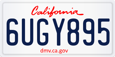 CA license plate 6UGY895