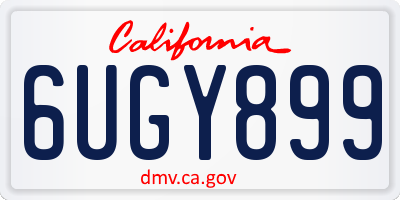 CA license plate 6UGY899