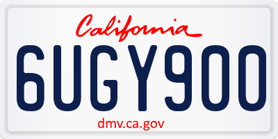 CA license plate 6UGY900