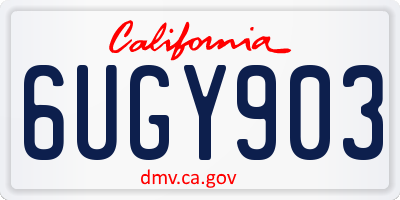 CA license plate 6UGY903