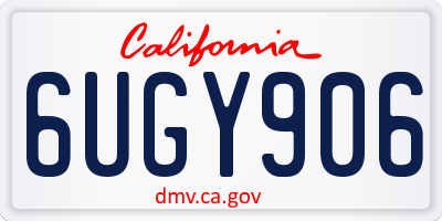 CA license plate 6UGY906