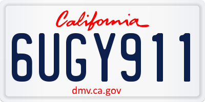 CA license plate 6UGY911