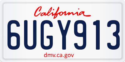 CA license plate 6UGY913