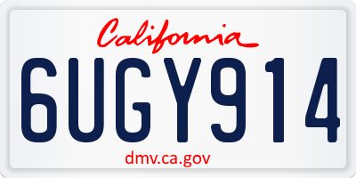 CA license plate 6UGY914