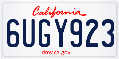 CA license plate 6UGY923