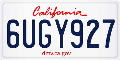 CA license plate 6UGY927