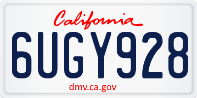 CA license plate 6UGY928