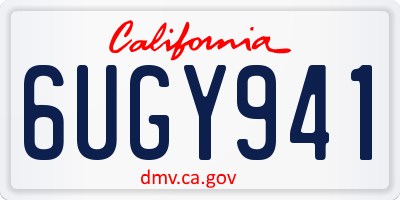CA license plate 6UGY941