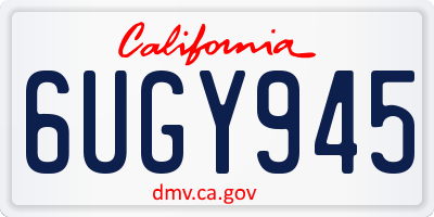 CA license plate 6UGY945