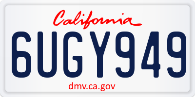 CA license plate 6UGY949