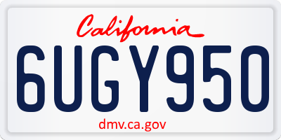 CA license plate 6UGY950