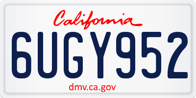 CA license plate 6UGY952