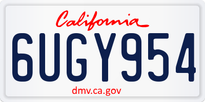 CA license plate 6UGY954