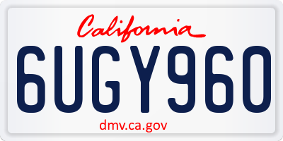 CA license plate 6UGY960