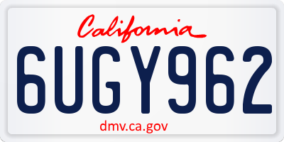CA license plate 6UGY962