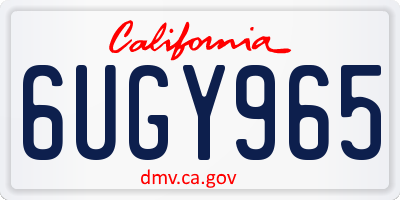 CA license plate 6UGY965