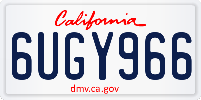 CA license plate 6UGY966