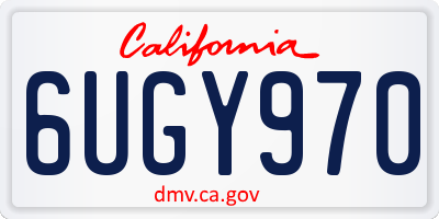 CA license plate 6UGY970
