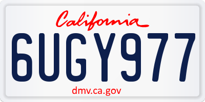 CA license plate 6UGY977