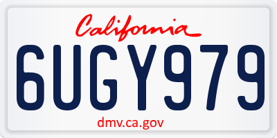 CA license plate 6UGY979