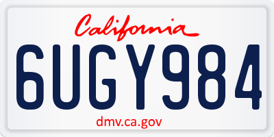 CA license plate 6UGY984
