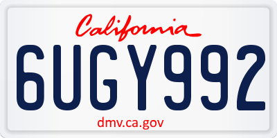 CA license plate 6UGY992