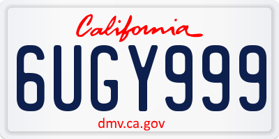 CA license plate 6UGY999