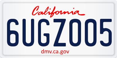 CA license plate 6UGZ005
