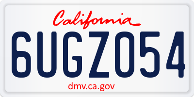 CA license plate 6UGZ054