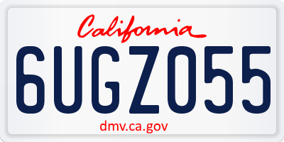 CA license plate 6UGZ055
