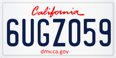 CA license plate 6UGZ059