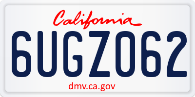 CA license plate 6UGZ062