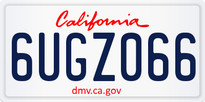 CA license plate 6UGZ066