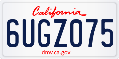 CA license plate 6UGZ075