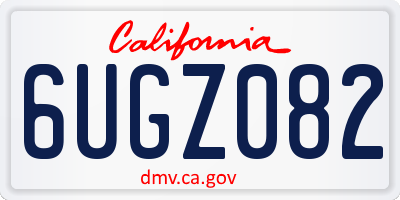 CA license plate 6UGZ082