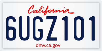 CA license plate 6UGZ101