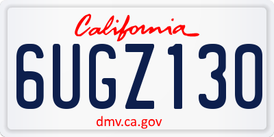 CA license plate 6UGZ130