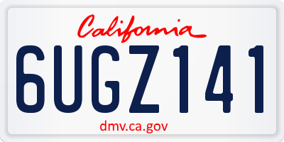CA license plate 6UGZ141