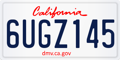 CA license plate 6UGZ145