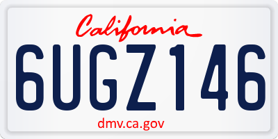 CA license plate 6UGZ146