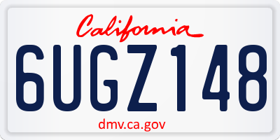CA license plate 6UGZ148