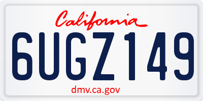 CA license plate 6UGZ149