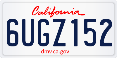 CA license plate 6UGZ152