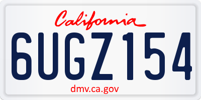 CA license plate 6UGZ154