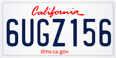 CA license plate 6UGZ156