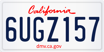 CA license plate 6UGZ157