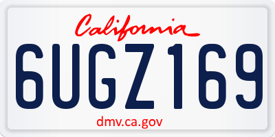 CA license plate 6UGZ169