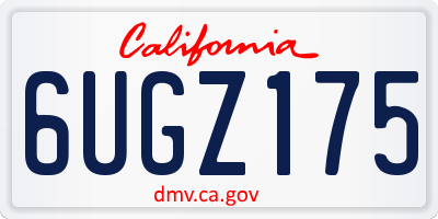 CA license plate 6UGZ175