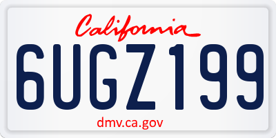 CA license plate 6UGZ199