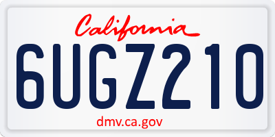 CA license plate 6UGZ210